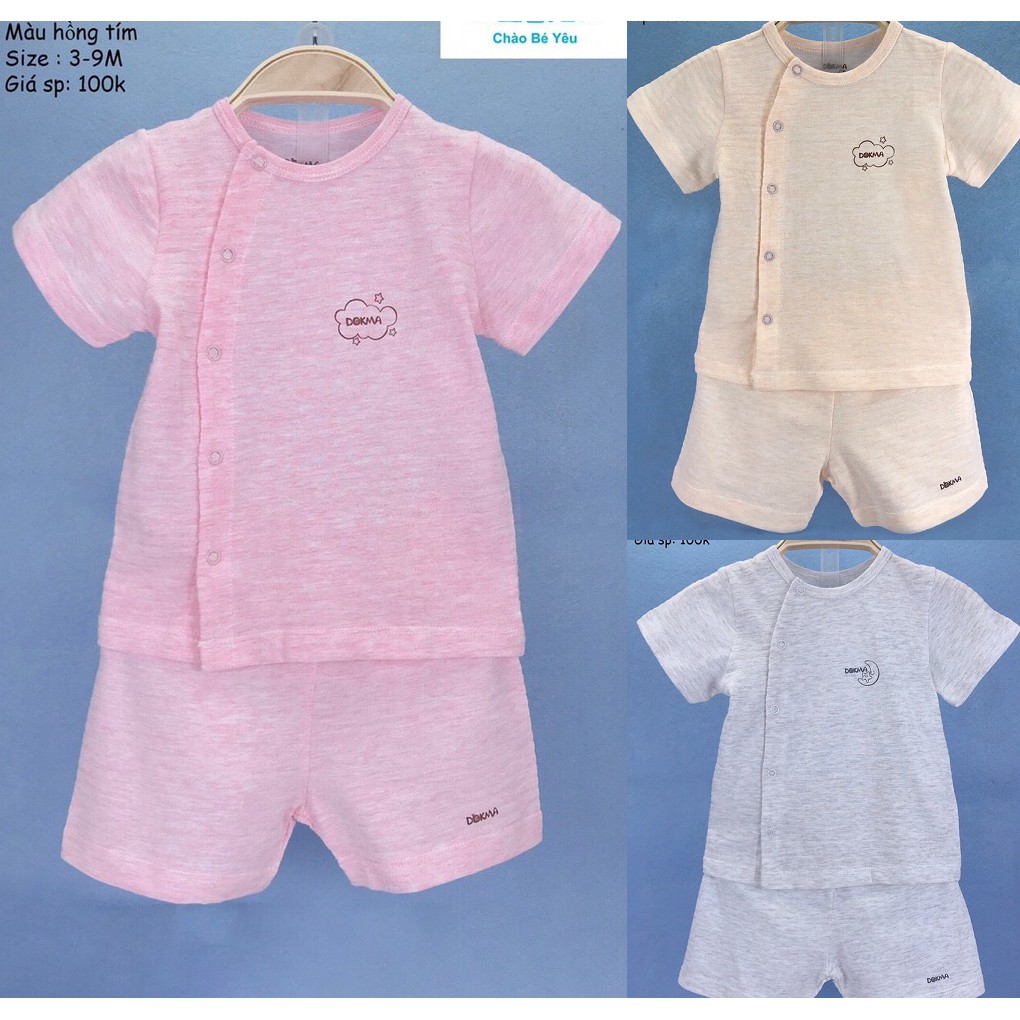 Dokma - Bộ ss cài lệch cho bé 3-9m