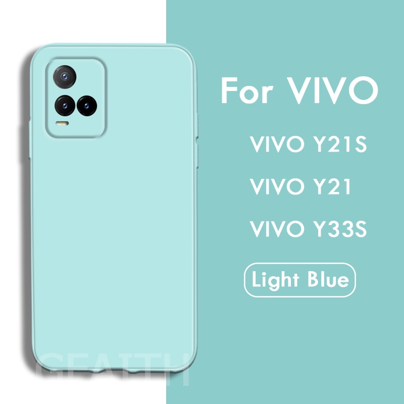 Ốp Điện Thoại TPU Silicone Màu Trơn Cho Vivo y17s Y21s Y53s Y51A Y51 V21 5G V21 VivoY21s VivoV21 VivoY53s