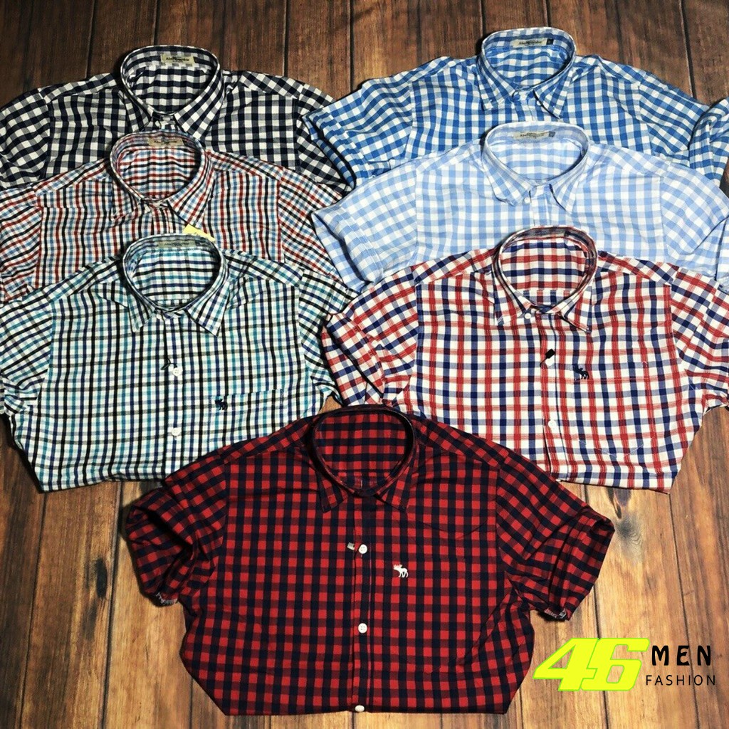 Áo sơ mi nam caro ngắn tay Aber xuất khẩu cao cấp MFM313 | BigBuy360 - bigbuy360.vn