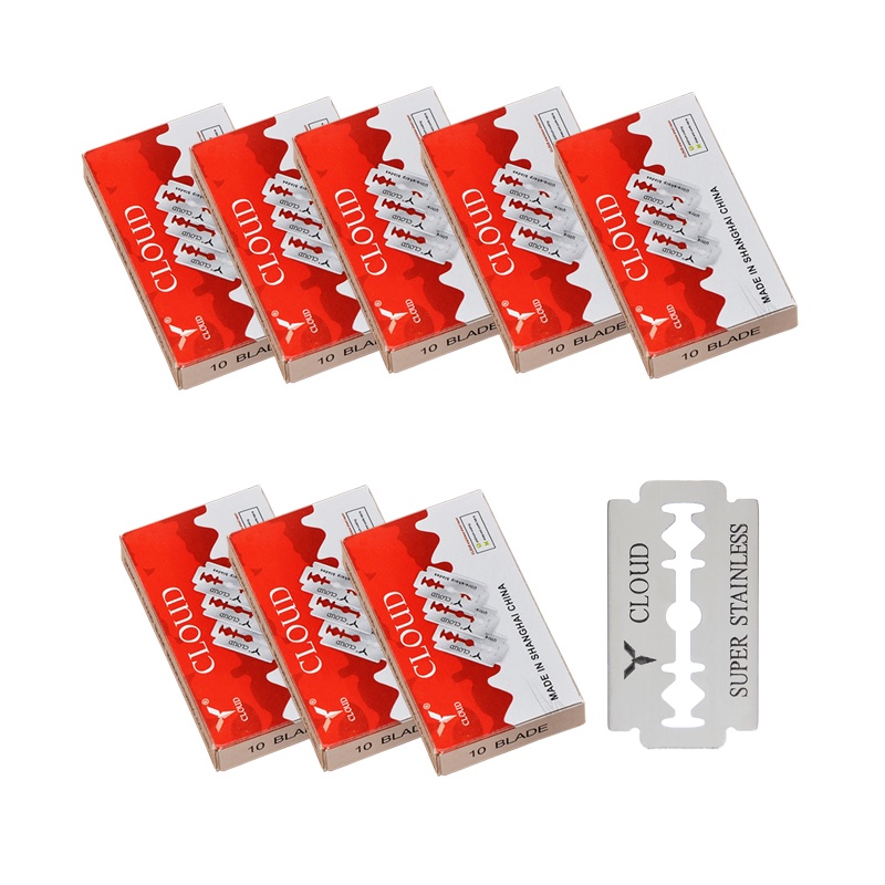 Set 10/20 Lưỡi Dao Cạo Râu Hai Mặt Bằng Thép Không Gỉ C0011A Dành Cho Nam