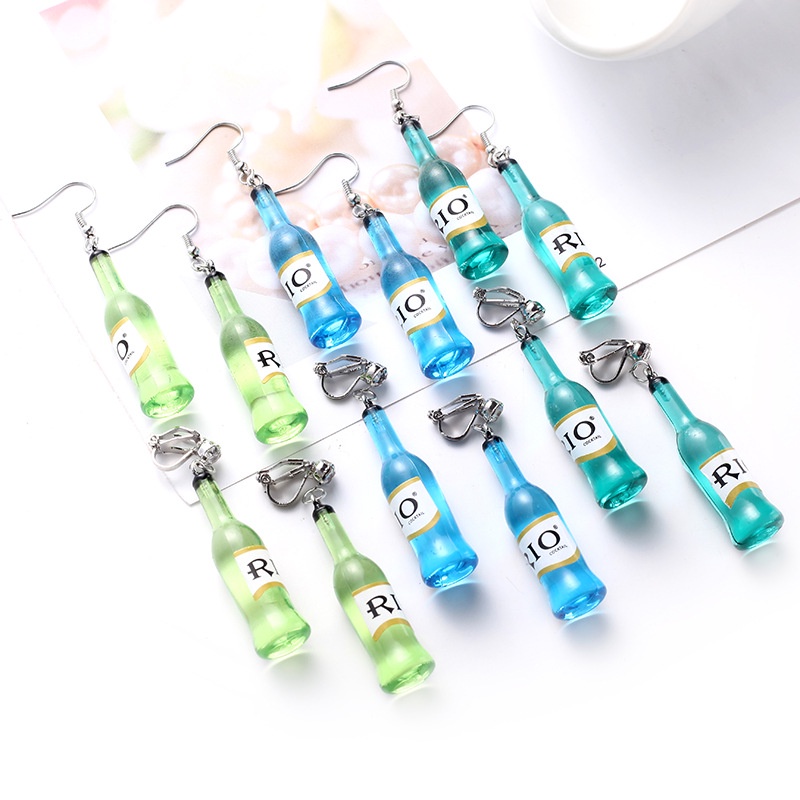Phong cách tiệc tùng Hoa tai chai nước uống thời trang Hàn Quốc