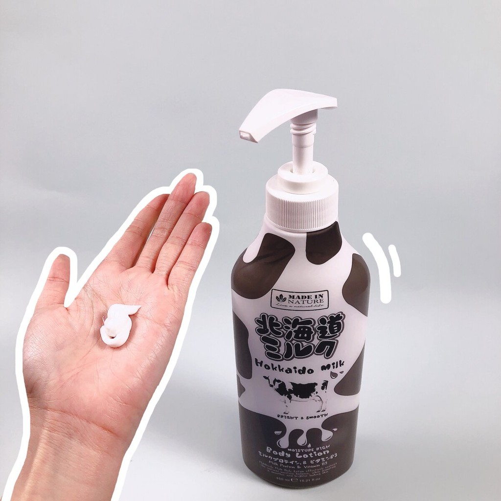 [Body lotion] Dưỡng thể dưỡng ẩm &amp; mịn da Beauty Buffet Made in Nature Hokkaido Milk 450ml