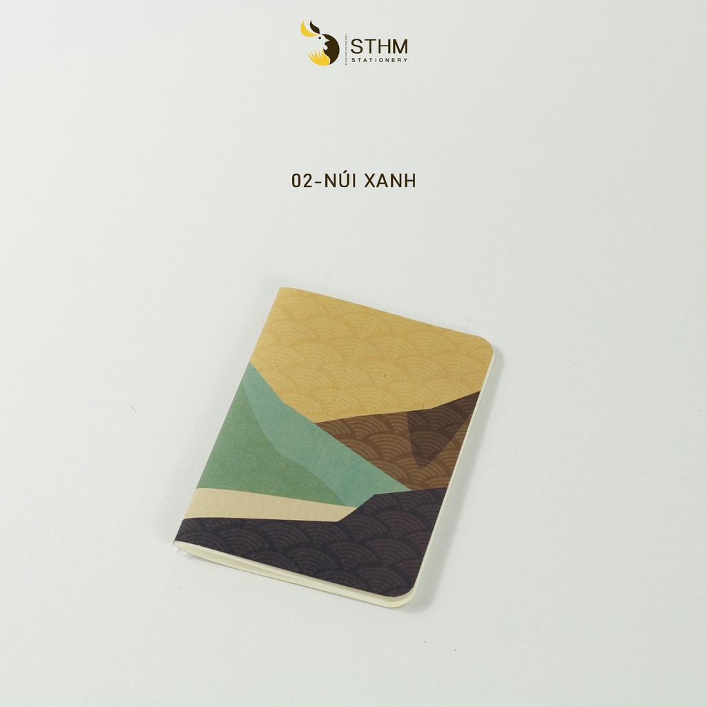 Sổ tay bỏ túi (Pocket notebook) may chỉ giữa - Ruột kem trơn - STHM stationery