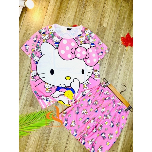 Bộ thun lạnh 3D quần đùi cho bé trai/gái