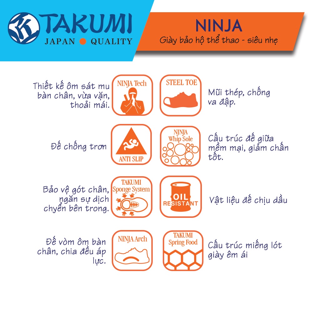 Giày Bảo Hộ Takumi Ninja Thể Thao | BigBuy360 - bigbuy360.vn