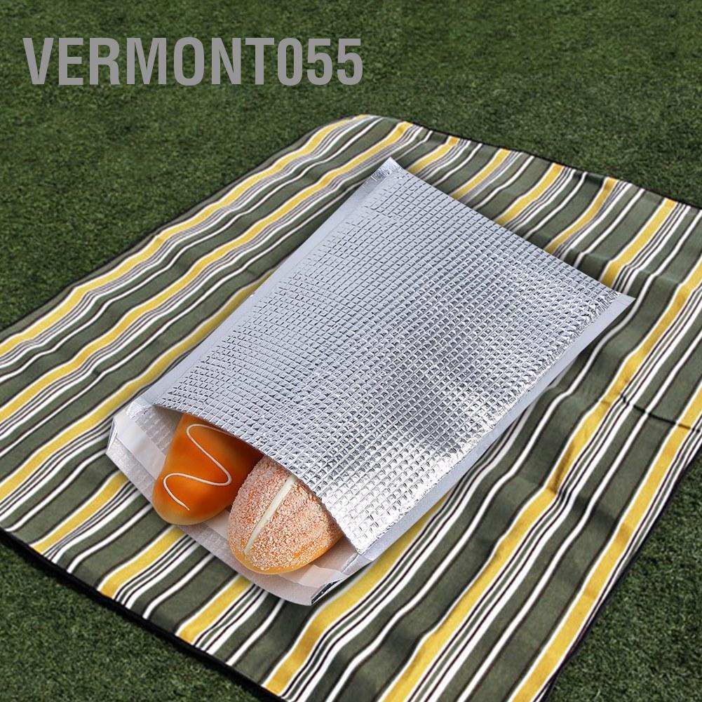 Vermont055 4 Types 10pcs/set Disposable Aluminum Foil Insulated Food Storage Bag Thermal Cooler Silver