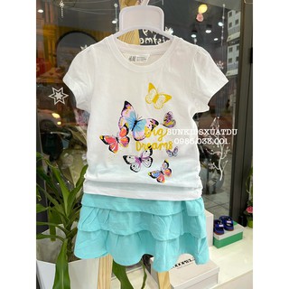 Sét bộ cotton chân váy bướm TRẮNG