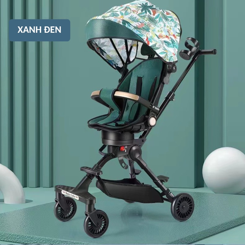 Xe Đẩy Du Lịch Gấp Gọn KIDWOW HDM999 Có Thể Đảo Chiều Ngã Lưng Cho Bé Ngồi, Năm Bánh Xe Xoay 360 Độ