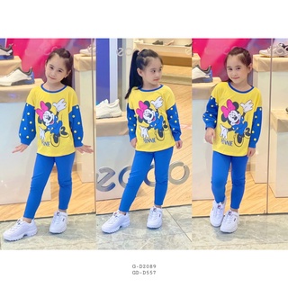 Bộ dài cánh dơi chấm bi bé gái