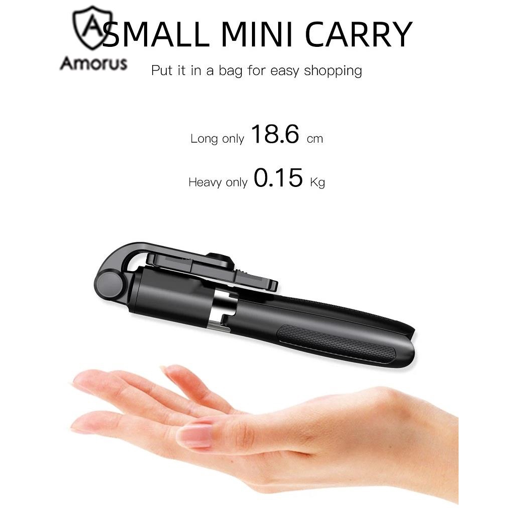 Gậy Selfie Amorus L01S hỗ trợ kết nối Bluetooth kèm remote điều khiển | BigBuy360 - bigbuy360.vn