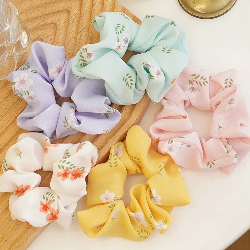 Dây Cột Tóc Lalila Scrunchies Hoạ Tiết Hoa Vintage Dễ Thương DC17