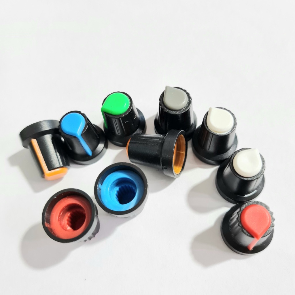 Núm vặn biến trở volume triết áp - Núm vặn WH148 nhựa AG2 16X17mm cho thiết bị khuếch đại công suất chiết áp