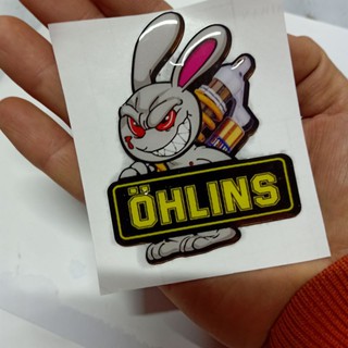 giá 1 tem Tem nổi dán xe máy ohlins thỏ điên