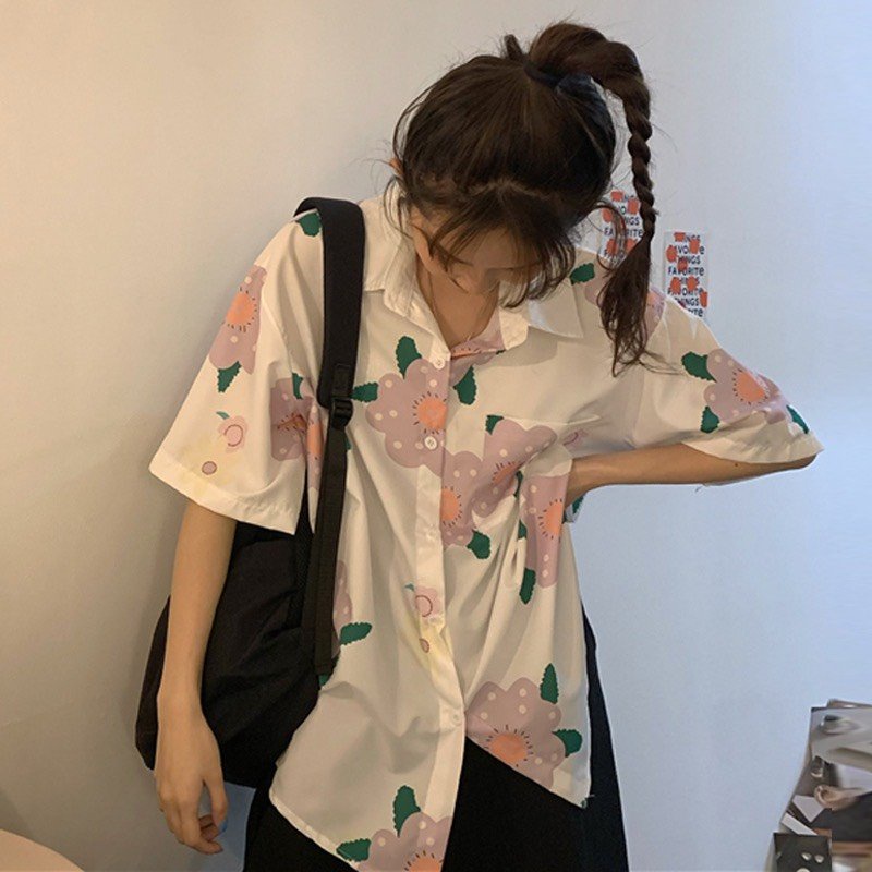 Áo sơ mi hoa đi biển, áo sơ mi hoạ tiết mặc nhóm form rộng chất lụa thoáng mát SIB099