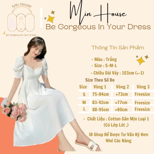 Váy trắng dự tiệc siêu xinh✅HÀNG CHUẨN LOẠI 1✅đầm mặc đi đám cưới,dạo phố,du lịch chuẩn stle hàn quốc-min.house86 | BigBuy360 - bigbuy360.vn