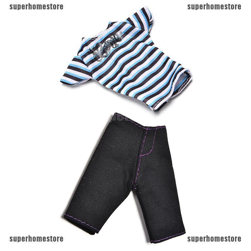 Set Áo Sọc Ngang + Quần Short Thời Trang Cho Búp Bê Ken