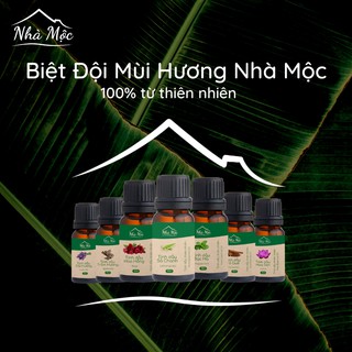 Tinh dầu Nhà Mộc nguyên chất các mùi, tinh dầu Sả Chanh, Bạc Hà nguyên chất chai 10ml, 50ml và chai tinh dầu treo xe