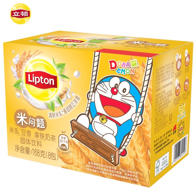 Trà sữa Lipton Doraemon ô long/ matcha/ socola/ uyên ương hộp 10 gói 190g