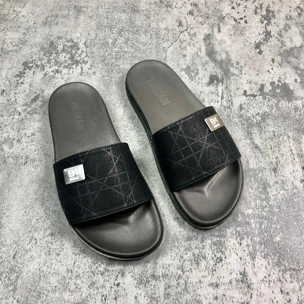 Dép nam quai ngang Beman B2, quai dép da sít nguyên tấm hai lớp cao cấp, đế cao su non nguyên khối 2 lớp