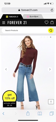 Áo thun F21 cổ 3 phân