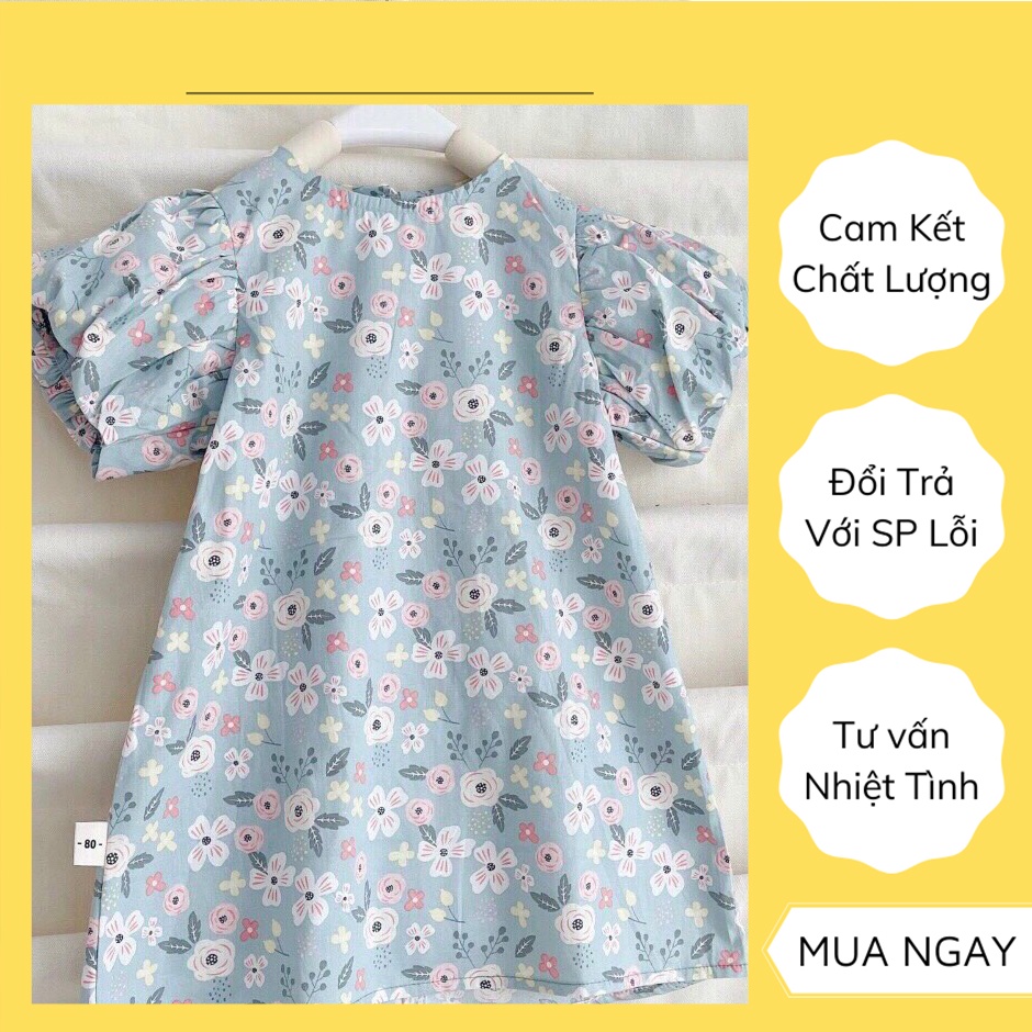 Váy hoa thô bé gái mát mùa hè