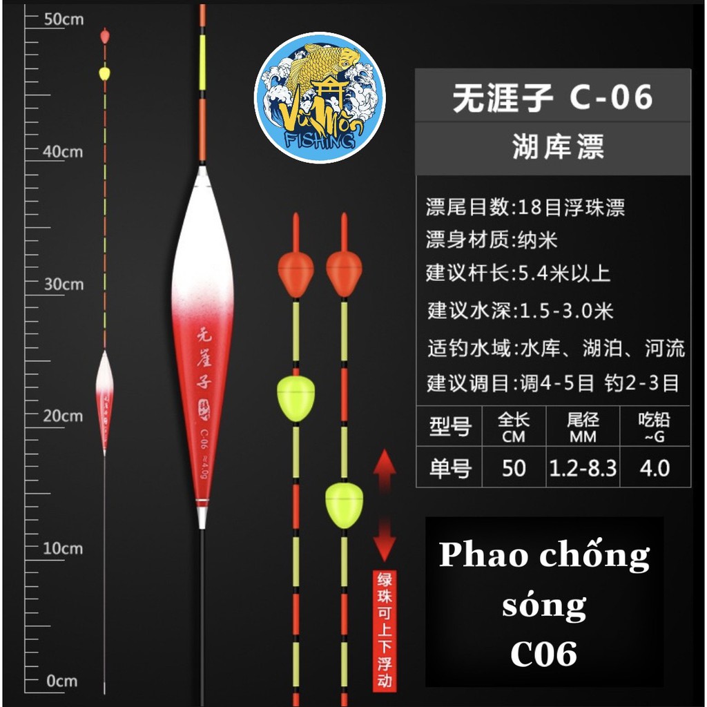 Phao Nano Câu Đài hạt xốp chống sóng Giá tốt | - Vũ Môn Fishing