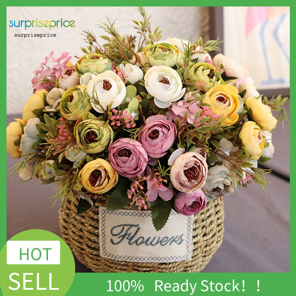 Hoa giả màu sắc tươi sáng dùng trang trí phòng spa