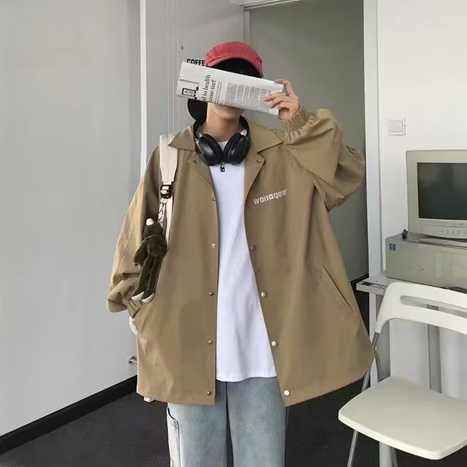 áo khoác gió 2 lớp thời trang unisex áo varsity jacket đồ đôi áo khoác kaki nữ trẻ tuổi chất đũi cao cấp áo khoác dù from rộng áo khoác cardigan