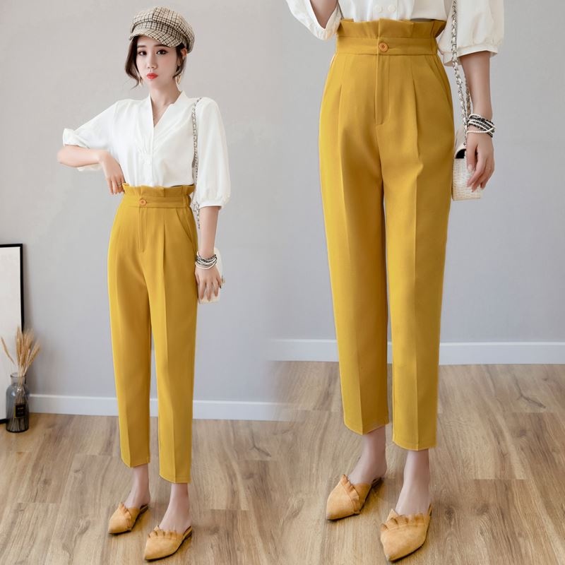 Quần tây nữ lưng cao baggy công sở cạp bèo ZENA sang chảnh Hàn Quốc Q356