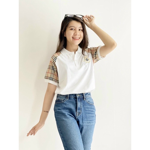 Áo Polo nam thêu BR tay giáp lăng chất liệu cotton cao cấp thiết kế quý phái sang trọng