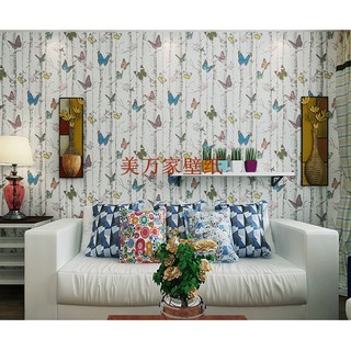 Decal giấy dán tường bướm sắc màu