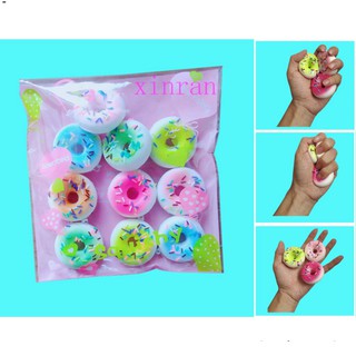Bộ 10 móc khoá squishy hình bánh donut dễ thương