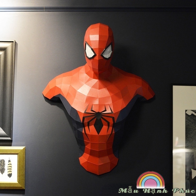 Khuôn Giấy Tạo Hình 3d Người Nhện Treo Tường Trang Trí DIY