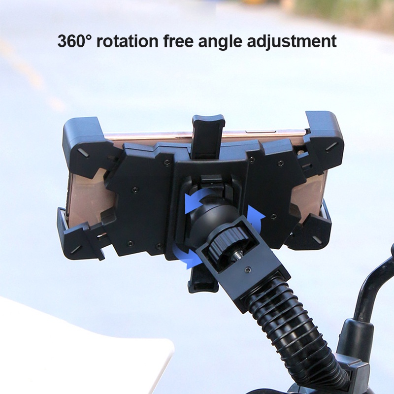 Giá Đỡ Điện Thoại Di Động 4.5-6.8 Inch Bằng Kim Loại Gắn Kính Chiếu Hậu Xe Máy