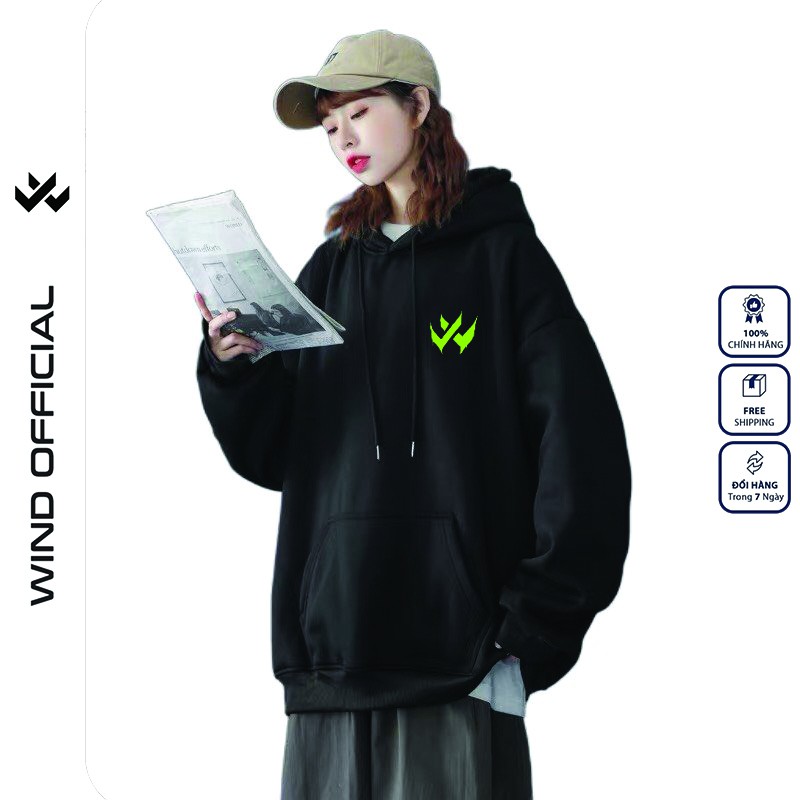 Áo hoodie form rộng WIND unisex nỉ bông HD24 thời trang nam nữ oversize ulzzang | BigBuy360 - bigbuy360.vn