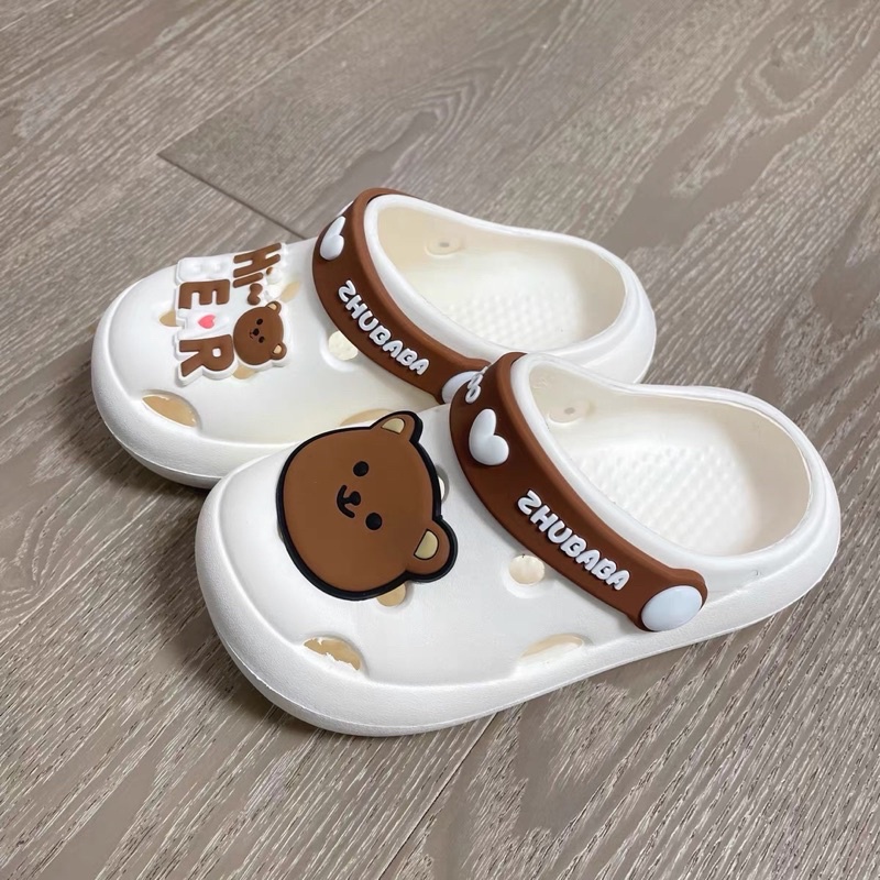 Dép sục crocs full charm gấu siêu xinh cho bé trai, bé gái