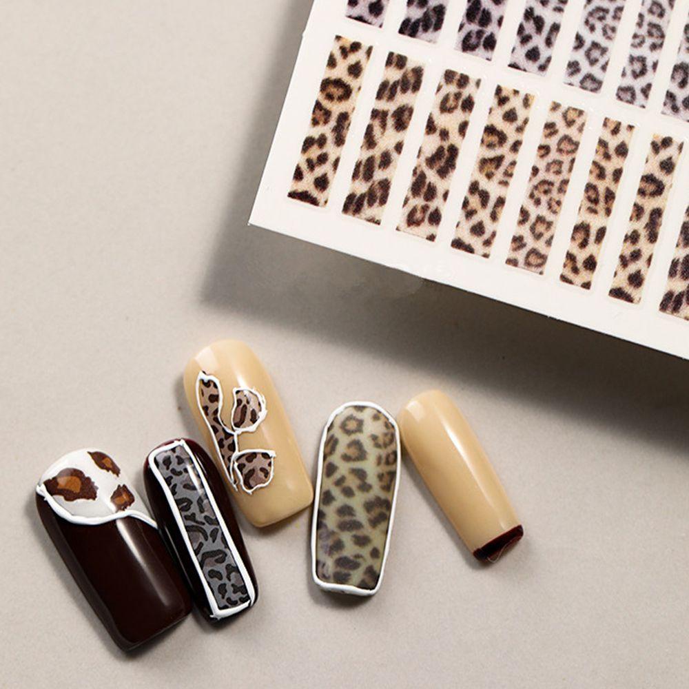Miếng Dán Trang Trí Móng Tay Hình Báo / Sư Tử / Rắn Độc Đáo DIY