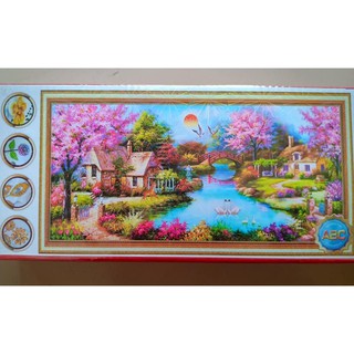 Combo 2 bộ tranh đính đá và phụ kiện làm tranh