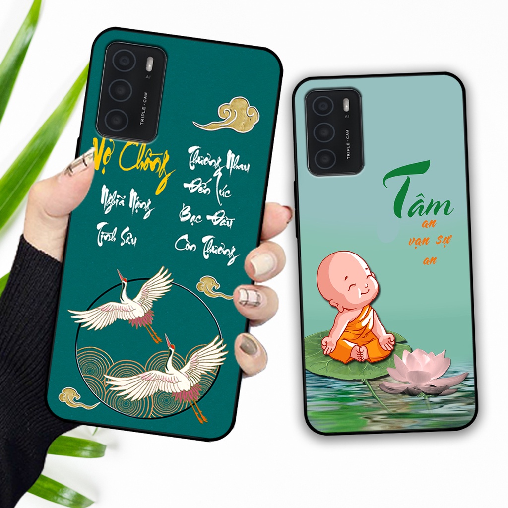 Ốp lưng Oppo A16 in hình phong cách chữ thư pháp cha mẹ, tài lộc
