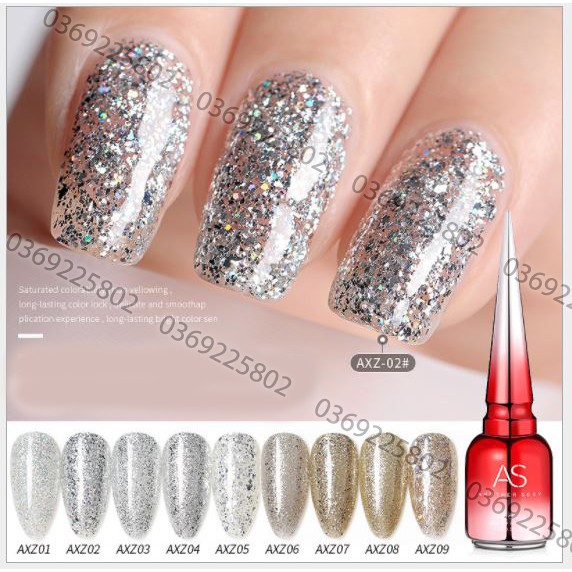 SET Sơn gel AS mã AXZ mẫu chai đỏ nhọn 9 chai 15ml siêu HOT siêu xịn