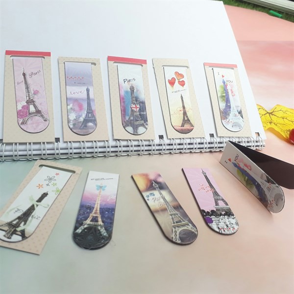 Combo 5 Bookmark Nam Châm Đánh Dấu Sách - Tháp Eiffel (Mẫu Ngẫu Nhiên)