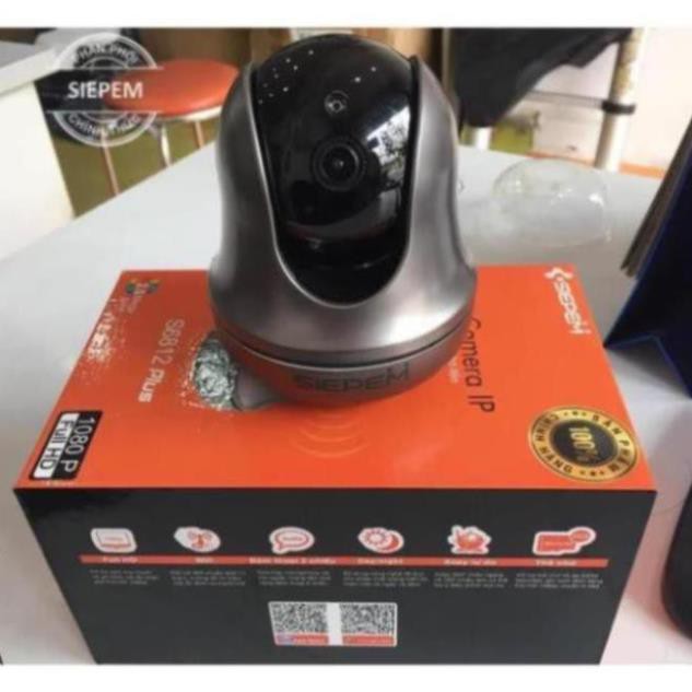 Camera IP Wifi SIEPEM S6812 Plus hỗ trợ FullHD 1080P - độ phân giải 2.0MP  + Kèm thẻ NTC U3 4K 32GB