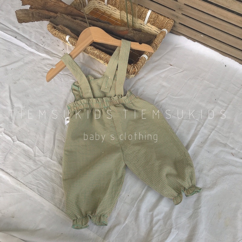 Sale dọn kho - Quần yếm dài phối bèo xinh xắn cho bé gái