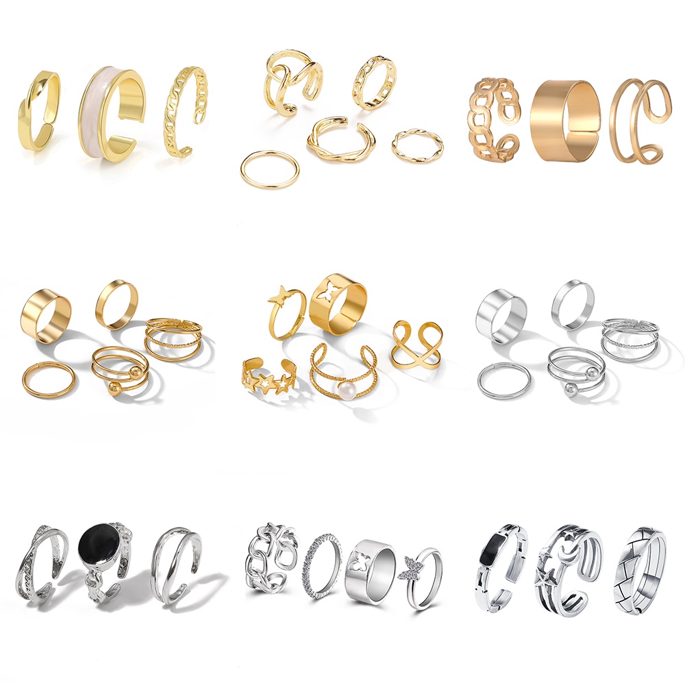 Bộ Nhẫn Đeo Ngón Tay Thời Trang Sáng Tạo Cho Nữ