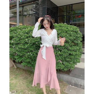 Set áo trắng + chân váy Yoona