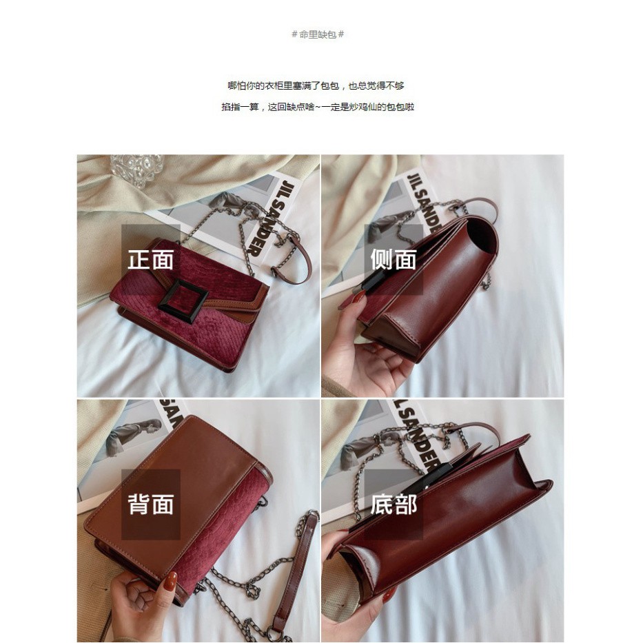 Túi xách nữ đeo chéo khóa vuông vân da rắn lót vải nhung mềm mịn siêu đẹp TX27 túi đeo vai Chip Xinh Bag | BigBuy360 - bigbuy360.vn