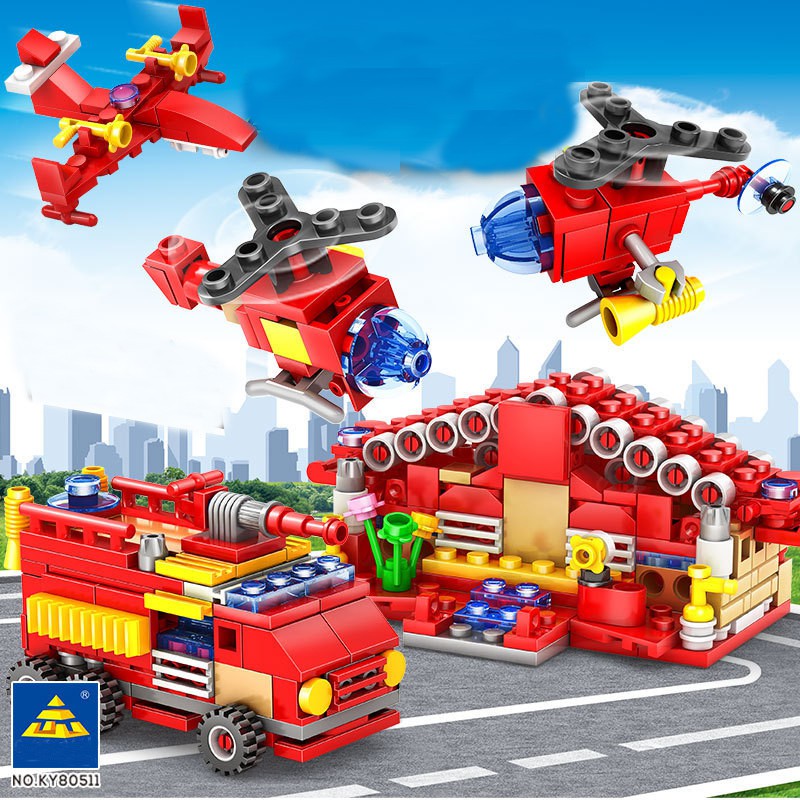 Bộ Lego trạm cứu hỏa thành phố gồm 16 mô hình, 414 chi tiết