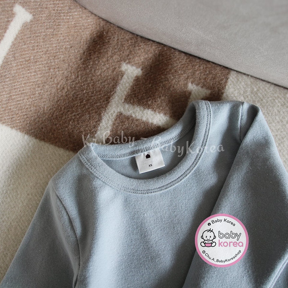 Bộ áo kèm quần trơn giữ nhiệt Caramel Made in Korea cho bé trai bé gái chính hãng Hàn Quốc thời trang trẻ em BABYKOREA