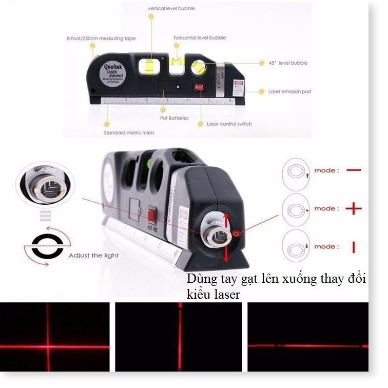 Thước thủy Nivo laser đa năng, Cân mực laser, thước kéo