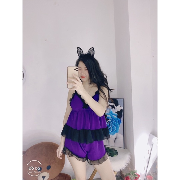 ❌ RẺ VÔ ĐỊCH❌❌ Bộ ngủ sexy có mút có tăng đơ siêu mềm